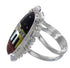 Sterling Silver Native American Pueblo Design Multicolor Silver Ring Size 6 FX93673